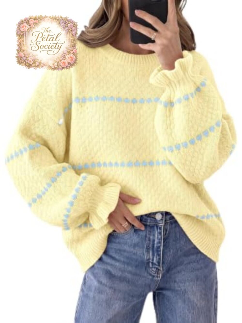 Saodimallsu Womens Ruffle Heart Sweaters Oversized Chunky Pullover Top